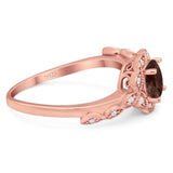 Art Deco Round Natural Stone Flower Ring