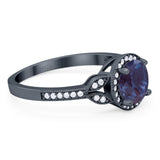 Art Deco Ring Round Natural Stone Beaded Ring