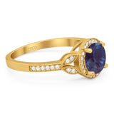 Art Deco Ring Round Natural Stone Beaded Ring