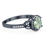 Art Deco Ring Round Natural Stone Beaded Ring