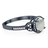 Art Deco Ring Round Natural Stone Beaded Ring