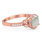 Art Deco Ring Round Natural Stone Beaded Ring