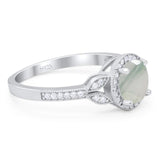 Art Deco Ring Round Natural Stone Beaded Ring