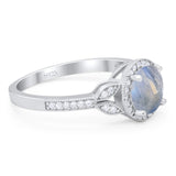 Art Deco Ring Round Natural Stone Beaded Ring