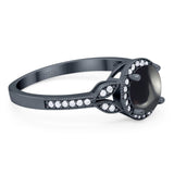 Art Deco Ring Round Natural Stone Beaded Ring