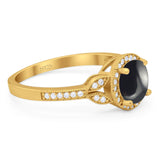 Art Deco Ring Round Natural Stone Beaded Ring