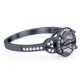 Art Deco Ring Round Natural Stone Beaded Ring