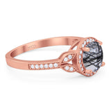 Art Deco Ring Round Natural Stone Beaded Ring