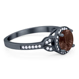 Art Deco Ring Round Natural Stone Beaded Ring