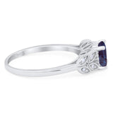 Art Deco Round Natural Stone Leaf Style Ring