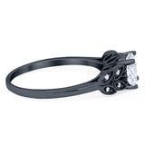 Art Deco Round Natural Stone Leaf Style Ring