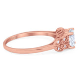 Art Deco Round Natural Stone Leaf Style Ring