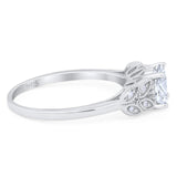 Art Deco Round Natural Stone Leaf Style Ring