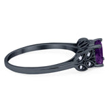 Art Deco Round Natural Stone Leaf Style Ring