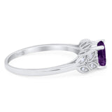 Art Deco Round Natural Stone Leaf Style Ring