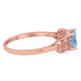 Art Deco Round Natural Stone Leaf Style Ring