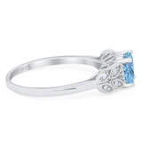 Art Deco Round Natural Stone Leaf Style Ring