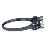 Art Deco Round Natural Stone Leaf Style Ring