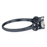 Art Deco Round Natural Stone Leaf Style Ring