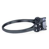 Art Deco Round Natural Stone Leaf Style Ring