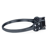 Art Deco Round Natural Stone Leaf Style Ring