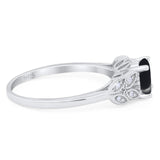 Art Deco Round Natural Stone Leaf Style Ring