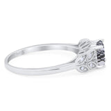 Art Deco Round Natural Stone Leaf Style Ring