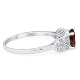 Art Deco Round Natural Stone Leaf Style Ring