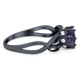 Art Deco Round Natural Stone Beaded Ring