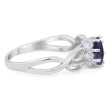 Art Deco Round Natural Stone Beaded Ring