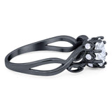 Art Deco Round Natural Stone Beaded Ring