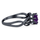 Art Deco Round Natural Stone Beaded Ring