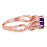 Art Deco Round Natural Stone Beaded Ring