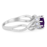 Art Deco Round Natural Stone Beaded Ring