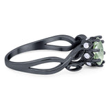 Art Deco Round Natural Stone Beaded Ring