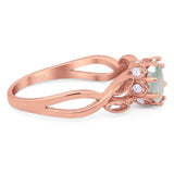 Art Deco Round Natural Stone Beaded Ring