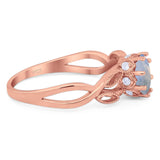 Art Deco Round Natural Stone Beaded Ring