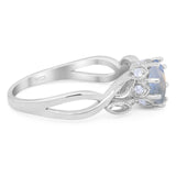 Art Deco Round Natural Stone Beaded Ring