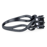 Art Deco Round Natural Stone Beaded Ring