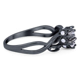 Art Deco Round Natural Stone Beaded Ring