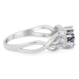 Art Deco Round Natural Stone Beaded Ring