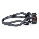 Art Deco Round Natural Stone Beaded Ring