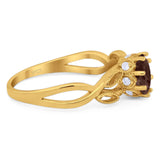 Art Deco Round Natural Stone Beaded Ring