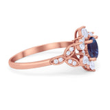 Flower Trillium Round Natural Stone Ring