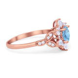 Flower Trillium Round Natural Stone Ring