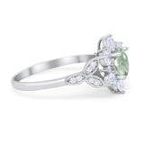 Flower Trillium Round Natural Stone Ring