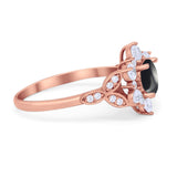 Flower Trillium Round Natural Stone Ring