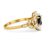 Flower Trillium Round Natural Stone Ring