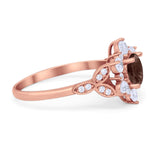 Flower Trillium Round Natural Stone Ring