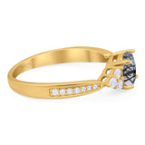 Vintage Style Round Natural Stone Ring